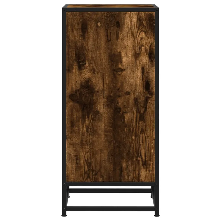 Buffet chêne fumé 35,5x35x76 cm bois d'ingénierie et métal - 5
