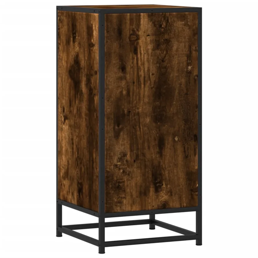 Buffet chêne fumé 35,5x35x76 cm bois d'ingénierie et métal - 6