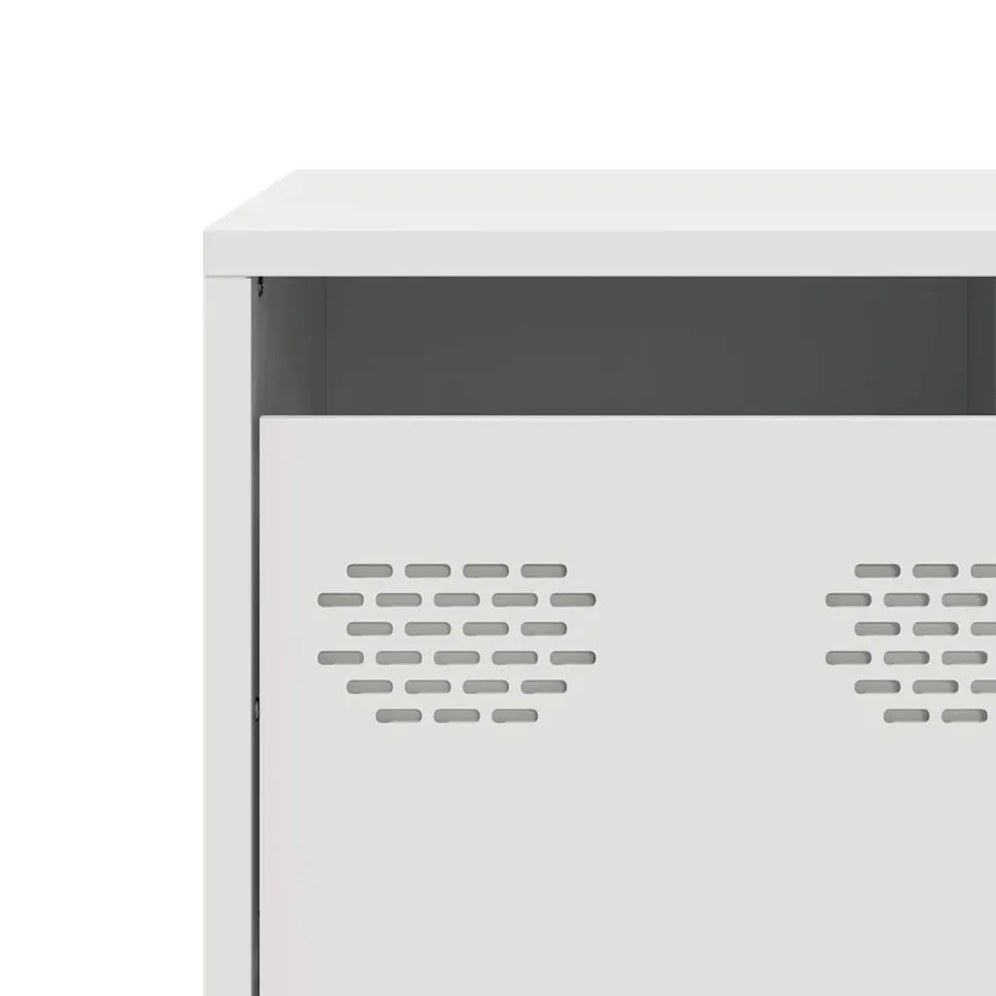 Meuble TV blanc 101,5x39x43,5 cm acier laminé à froid - 10