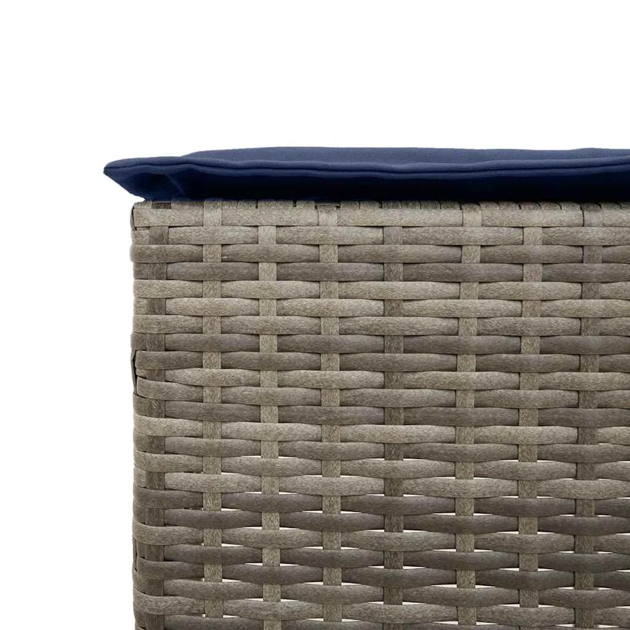 Tabourets de bar de jardin avec coussins lot de 2 gris résine tressée - 8