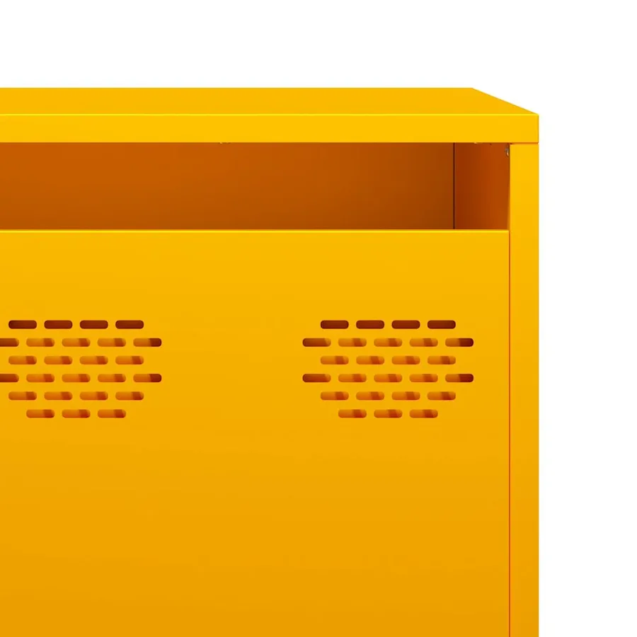 Meuble TV jaune moutarde 202x39x43,5 cm acier laminé à froid - 10