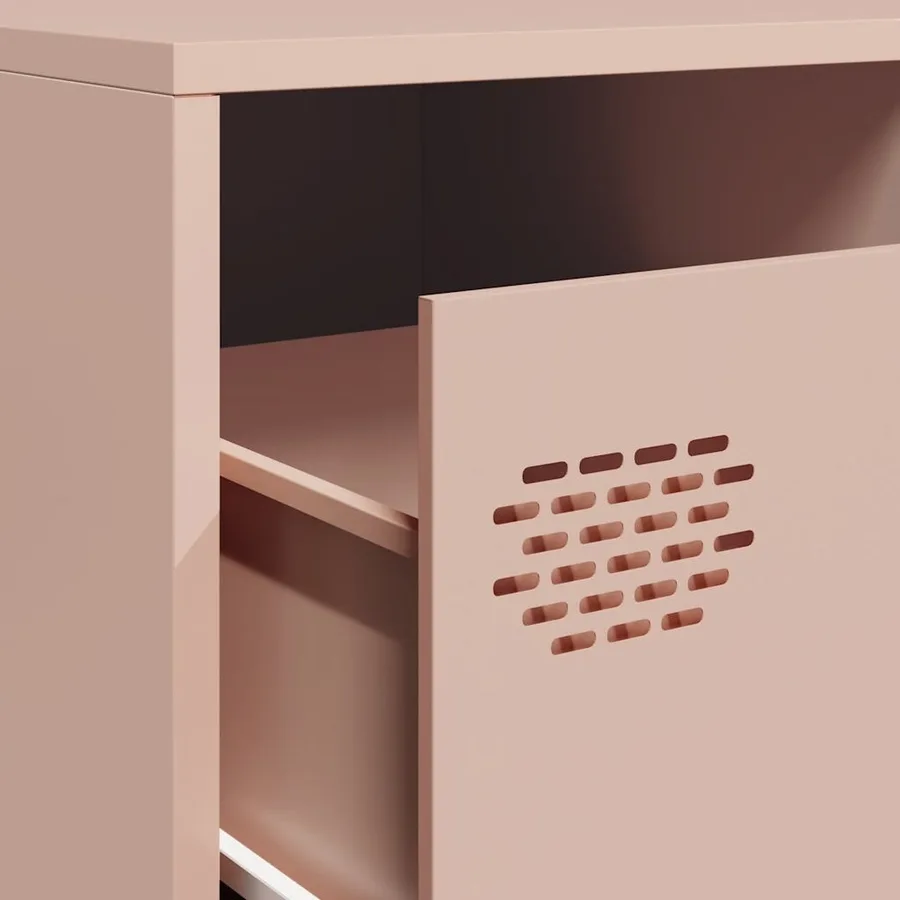 Meuble TV rose 202x39x43,5 cm acier laminé à froid - 9