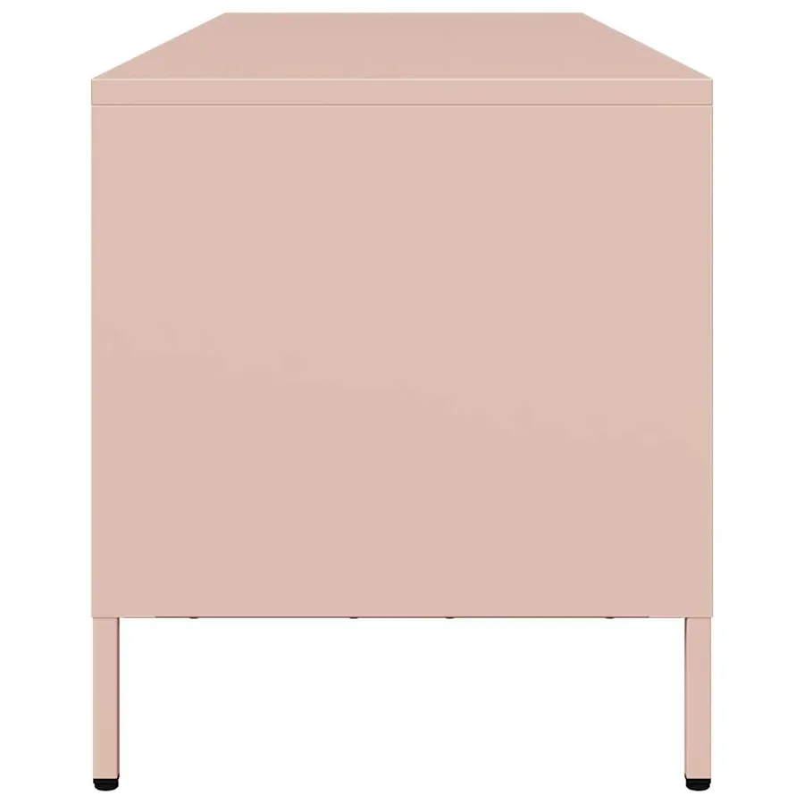 Meuble TV rose 135x39x43,5 cm acier laminé à froid - 6