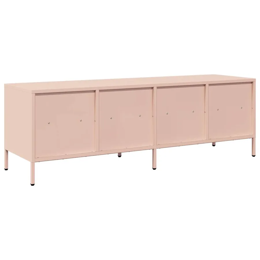 Meuble TV rose 135x39x43,5 cm acier laminé à froid - 7