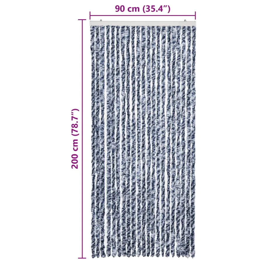 Moustiquaire Bleu et blanc 90x200 cm Chenille - 7