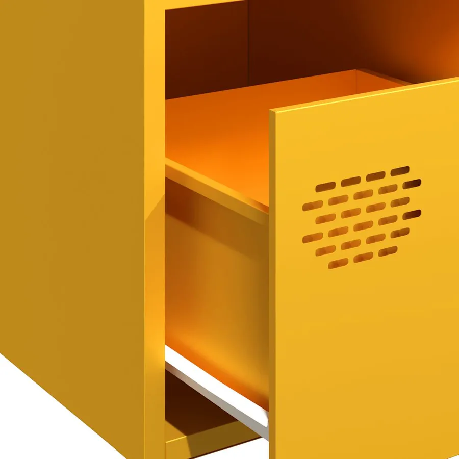 Buffet jaune moutarde 35x39x73,5 cm acier laminé à froid - 9