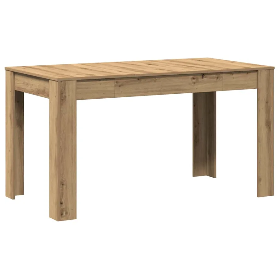 Table à manger chêne artisanal 140x74,5x76 cm bois d'ingénierie - 2