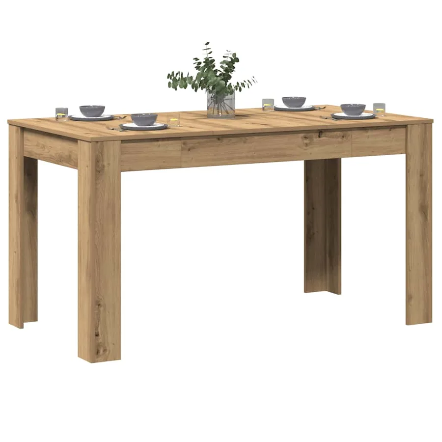 Table à manger chêne artisanal 140x74,5x76 cm bois d'ingénierie - 4