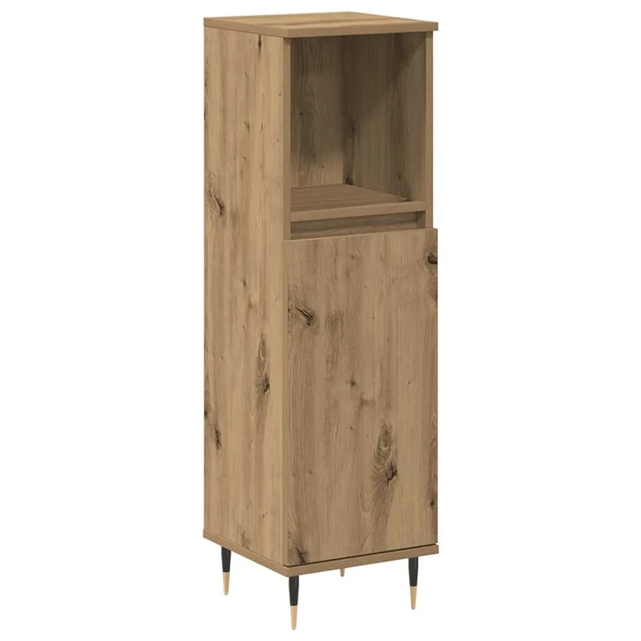 Armoire de salle de bain chêne artisanal 30x30x100 cm - 2