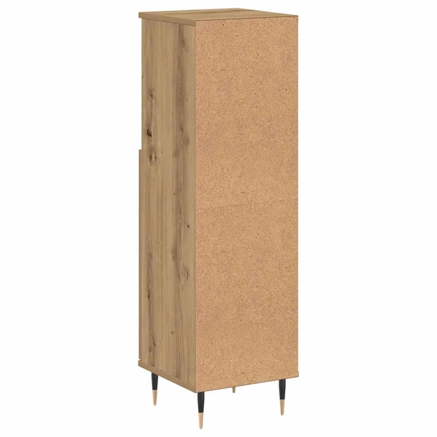 Armoire de salle de bain chêne artisanal 30x30x100 cm - 6