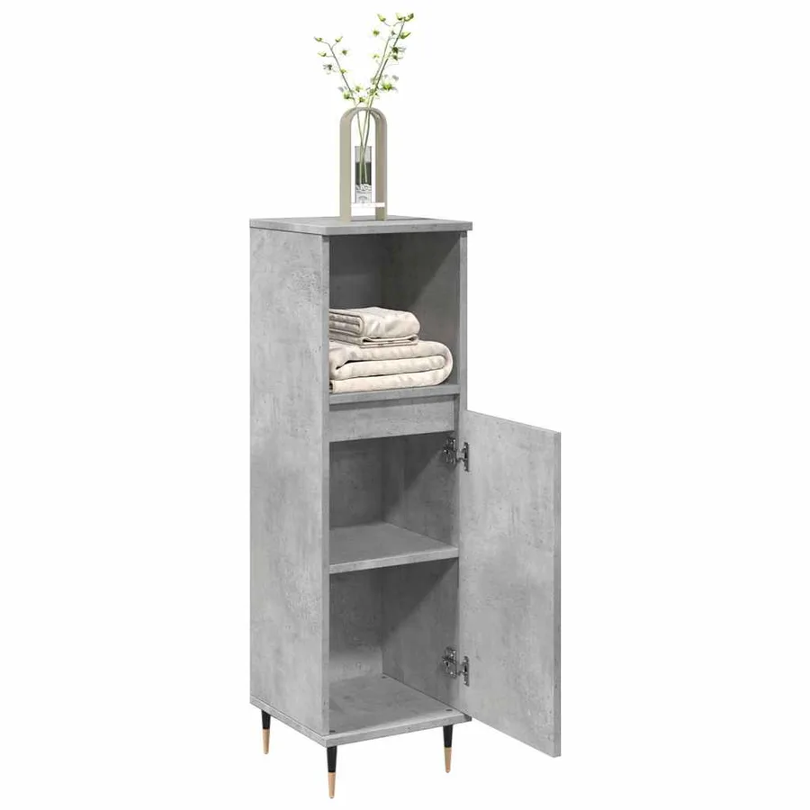 Armoire de salle de bain gris béton 30x30x100 cm - 3