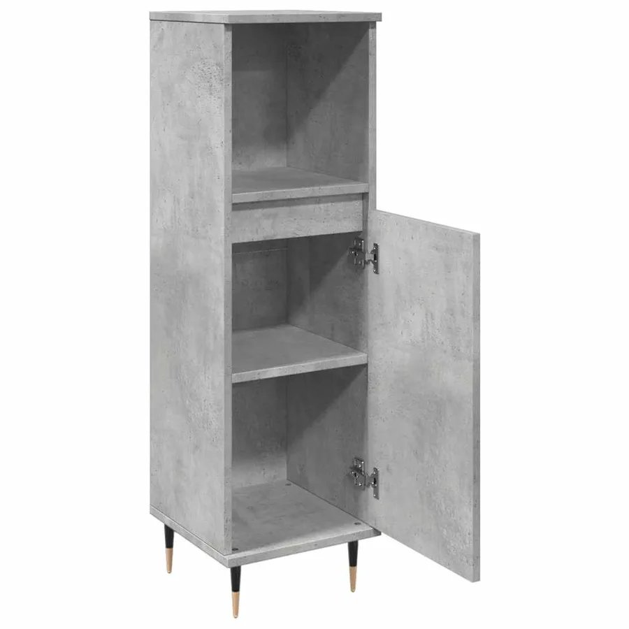 Armoire de salle de bain gris béton 30x30x100 cm - 7