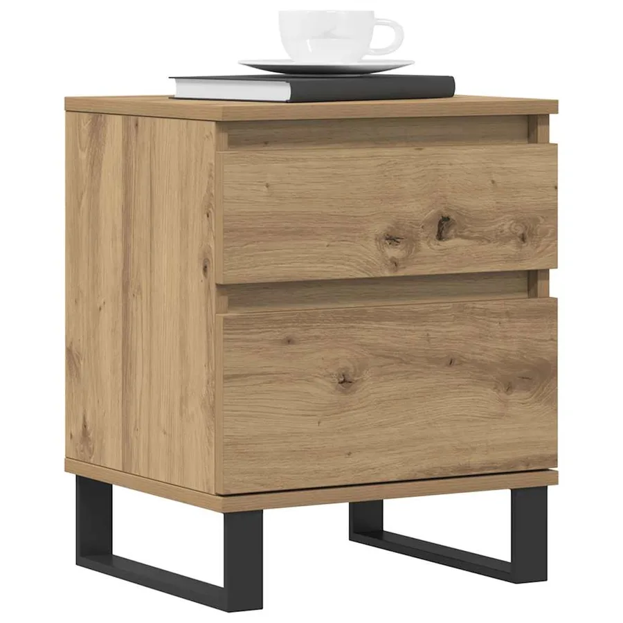 Tables de chevet 2 pcs chêne artisanal 40x35x50 cm - 9