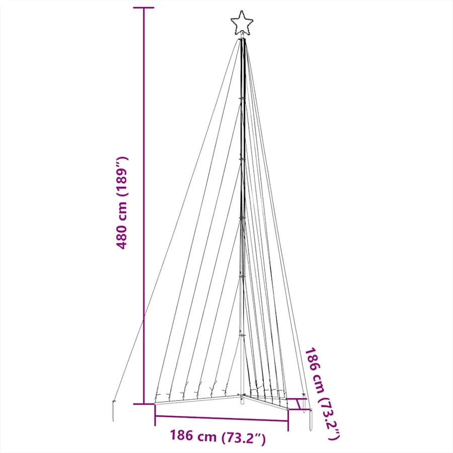 Sapin de Noël à LED 789 LED blanc froid 476 cm - 11