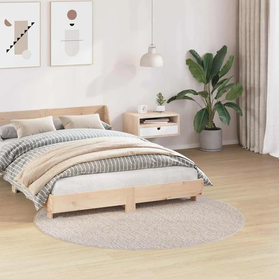 Tapis Shaggy Anti-dérapant Crème 160 x 160 cm PP - 3