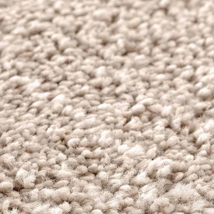 Tapis Shaggy Anti-dérapant Crème 160 x 160 cm PP - 5