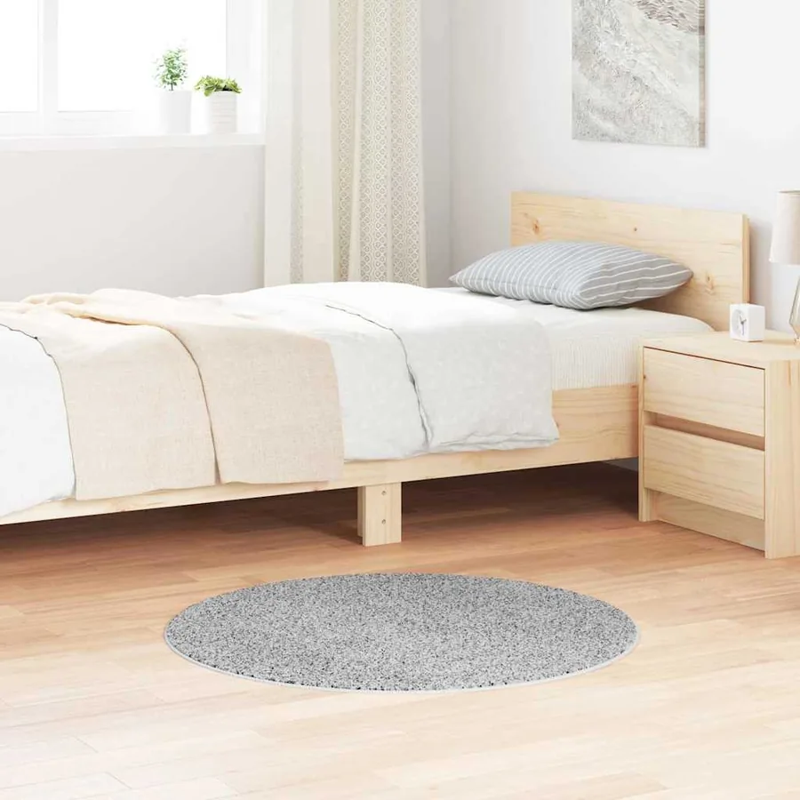 Tapis Shaggy Anti-dérapant Gris 90 x 90 cm PP
