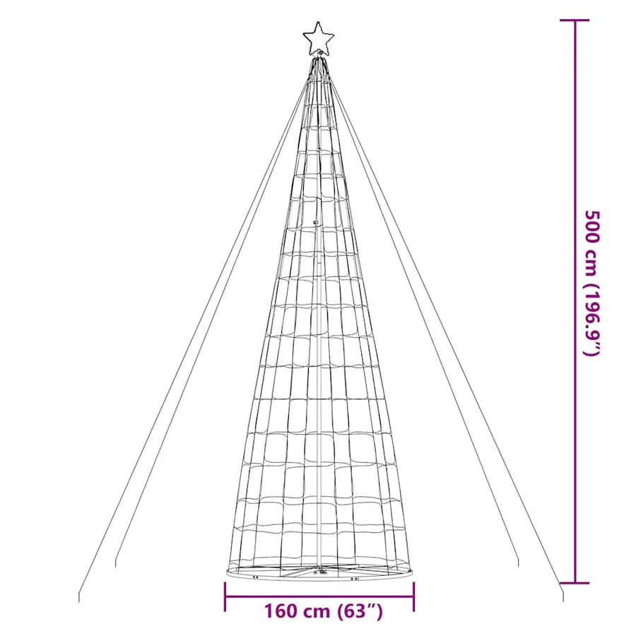 Sapin de Noël à LED 1534 LED bleu 500 cm - 11