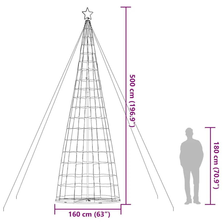 Sapin de Noël à LED 1534 LED bleu 500 cm - 12