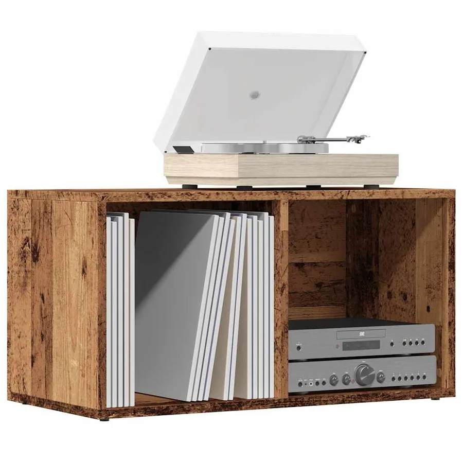 Boîtes de rangement LP vieux bois 69,5x34x36 cm bois ingénierie
