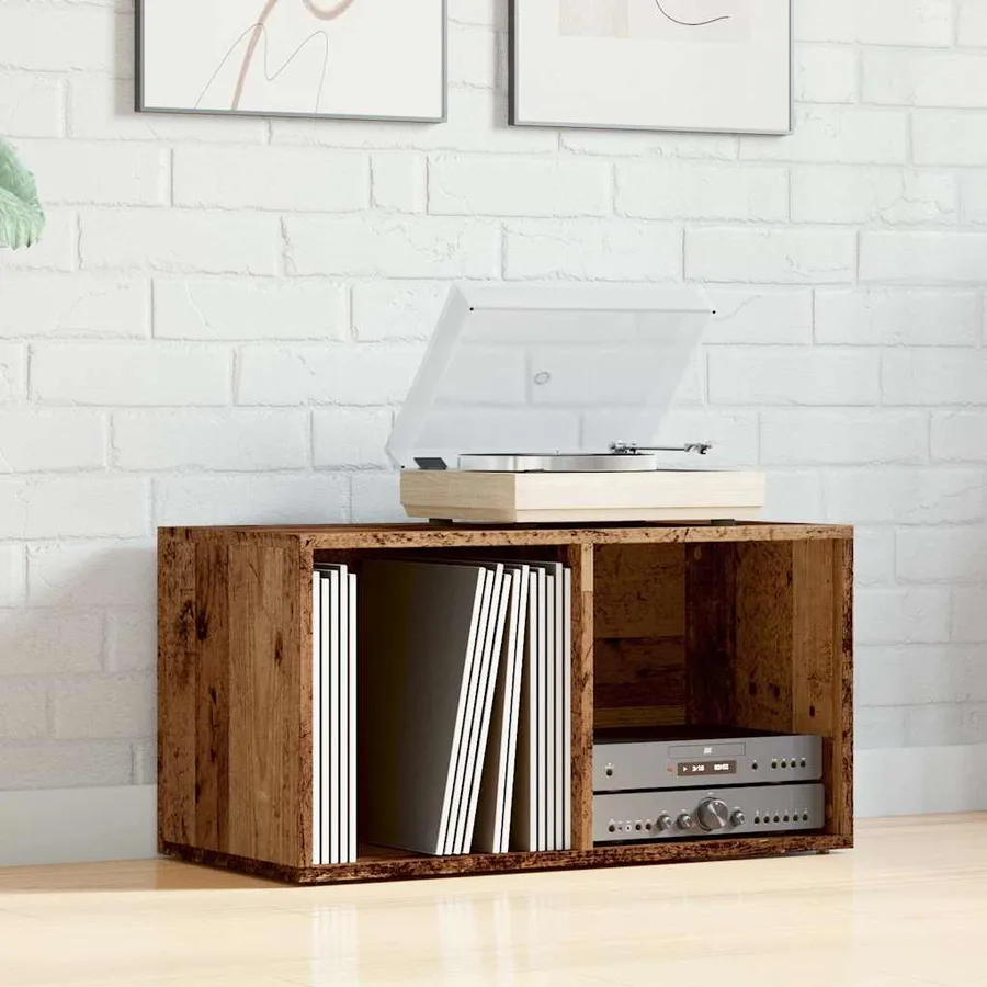 Boîtes de rangement LP vieux bois 69,5x34x36 cm bois ingénierie - 3