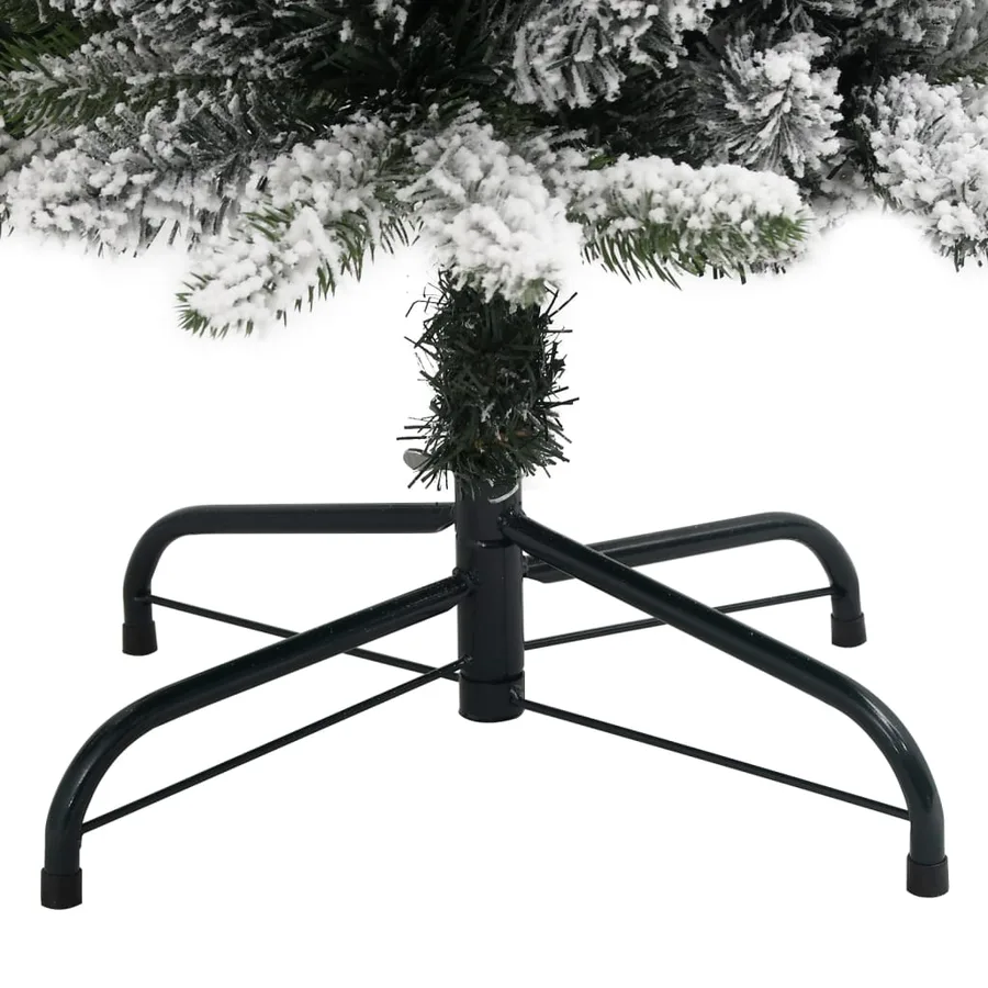 Sapin de Noël artificiel mince avec neige floquée 120 cm PVC/PE - 6