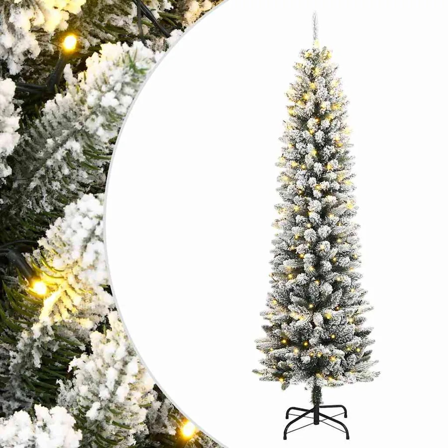 Sapin de Noël artificiel 150 LED et flocon de neige 120 cm