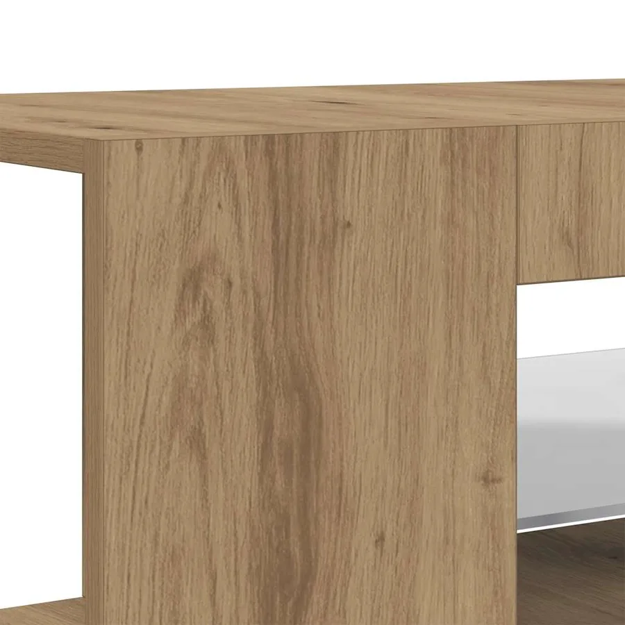 Meuble TV avec lumières LED chêne artisanal bois d'ingénierie - 10