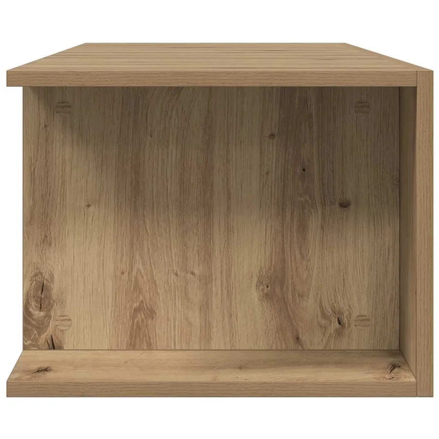 Meuble TV avec lumières LED chêne artisanal bois d'ingénierie - 8