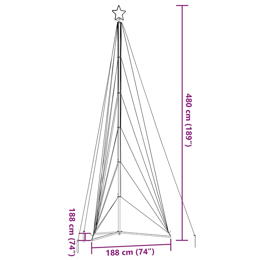Sapin de Noël à LED 861 LED blanc chaud 478 cm - 11