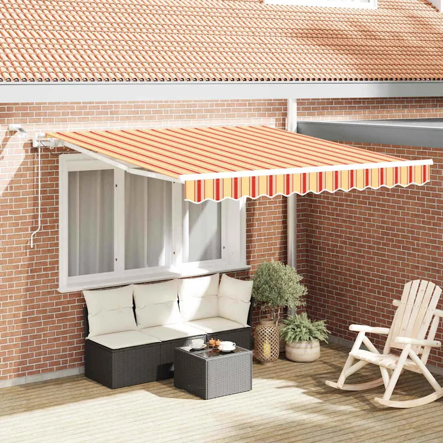 Auvent rétractable Jaune et Orange 350 x 250 cm Polyester