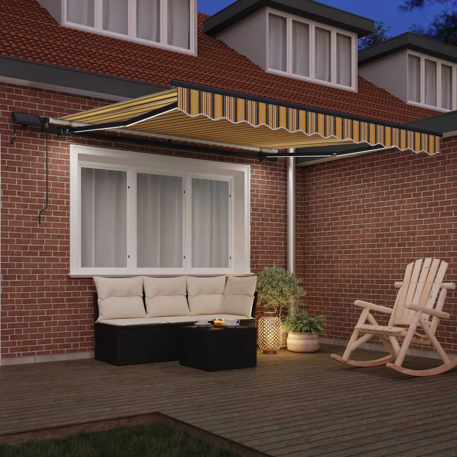 Auvent rétractable Multicolore 350 x 250 cm Tissu et Aluminium - 3
