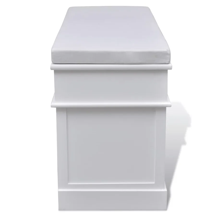 Banc d'entrée et de rangement avec coussin 2 tiroirs Blanc - 5