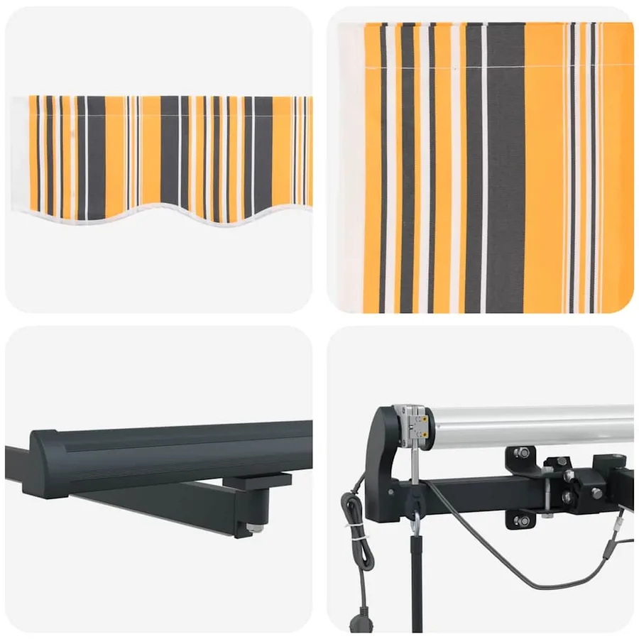 Auvent rétractable Multicolore 400 × 300 cm Polyester - 10