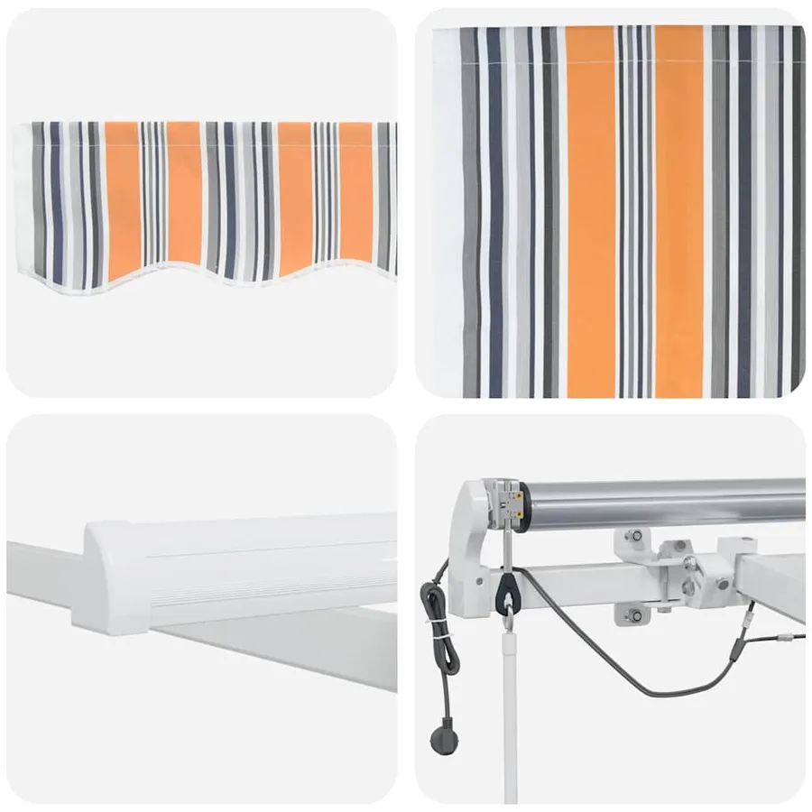 Auvent rétractable Multicolore 500 × 350 cm Polyester - 8