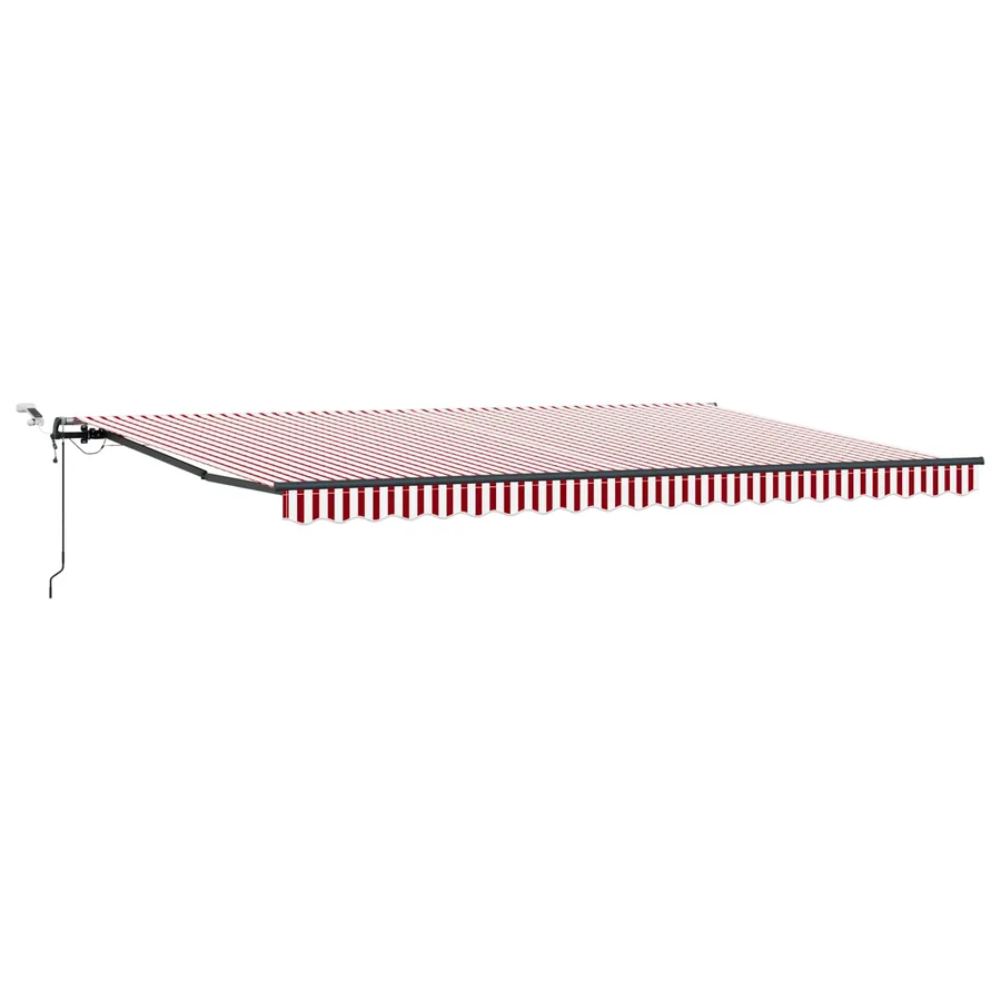 Auvent rétractable Rouge et Blanc 500 × 300 cm Polyester - 2