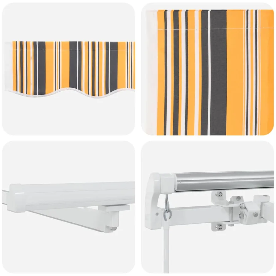Auvent rétractable Multicolore 450 × 300 cm Tissu et Aluminium - 8