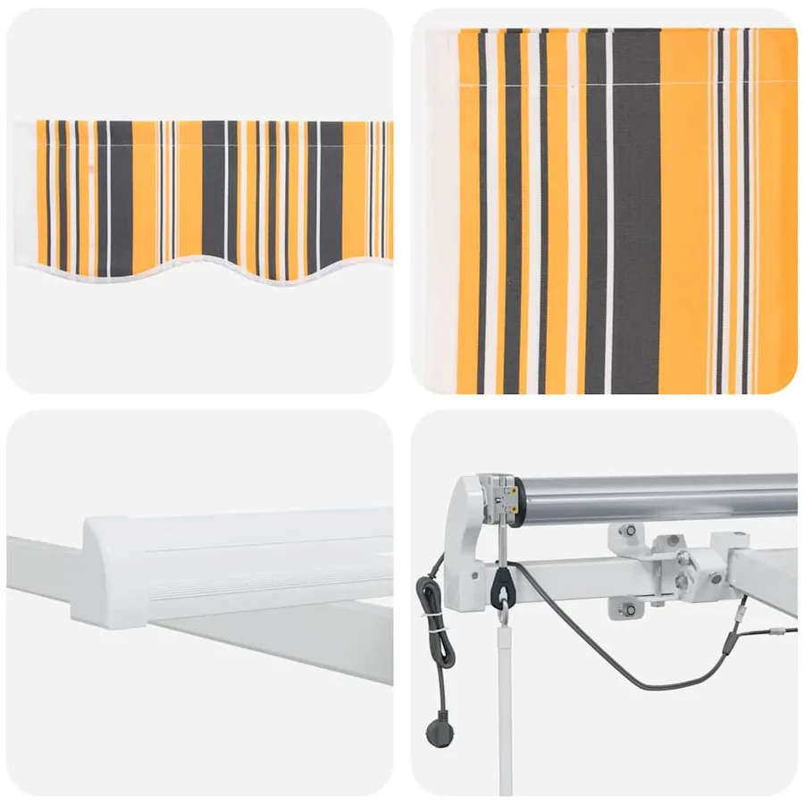 Auvent rétractable Multicolore 500 × 350 cm Polyester - 10