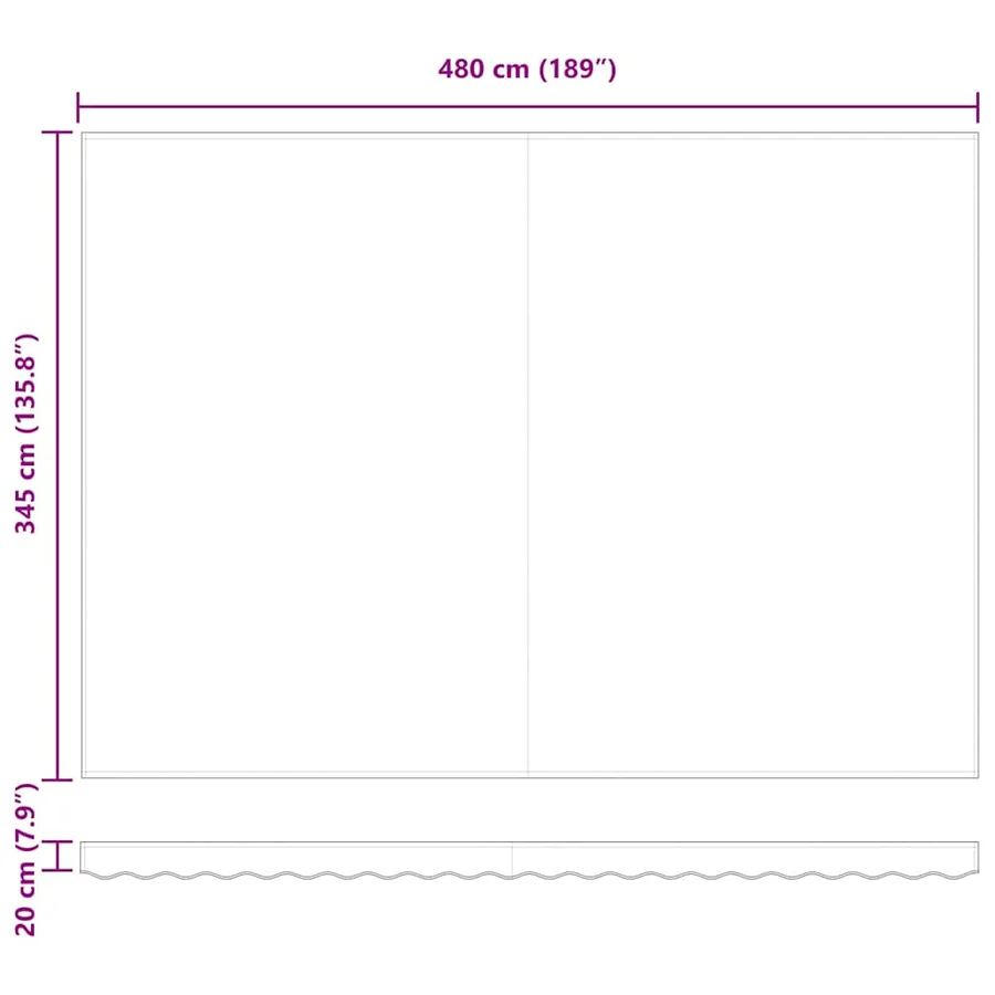 Auvent rétractable Multicolore 500 × 350 cm Polyester - 16