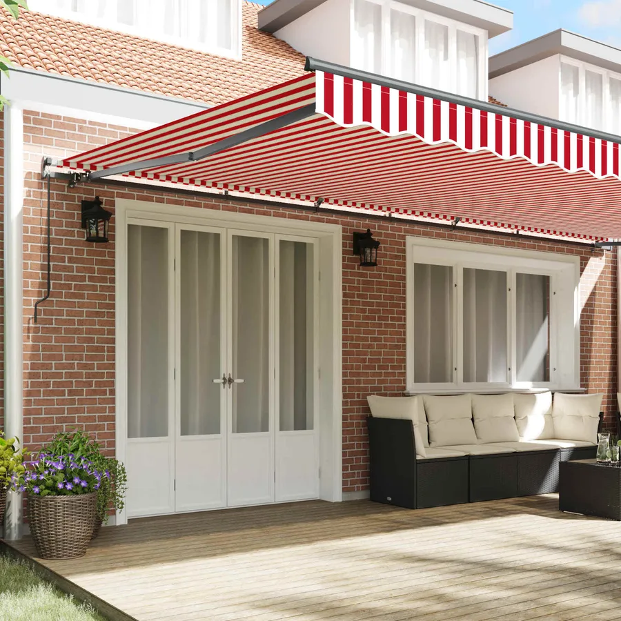 Auvent rétractable Rouge et Blanc 600 × 300 cm - 3