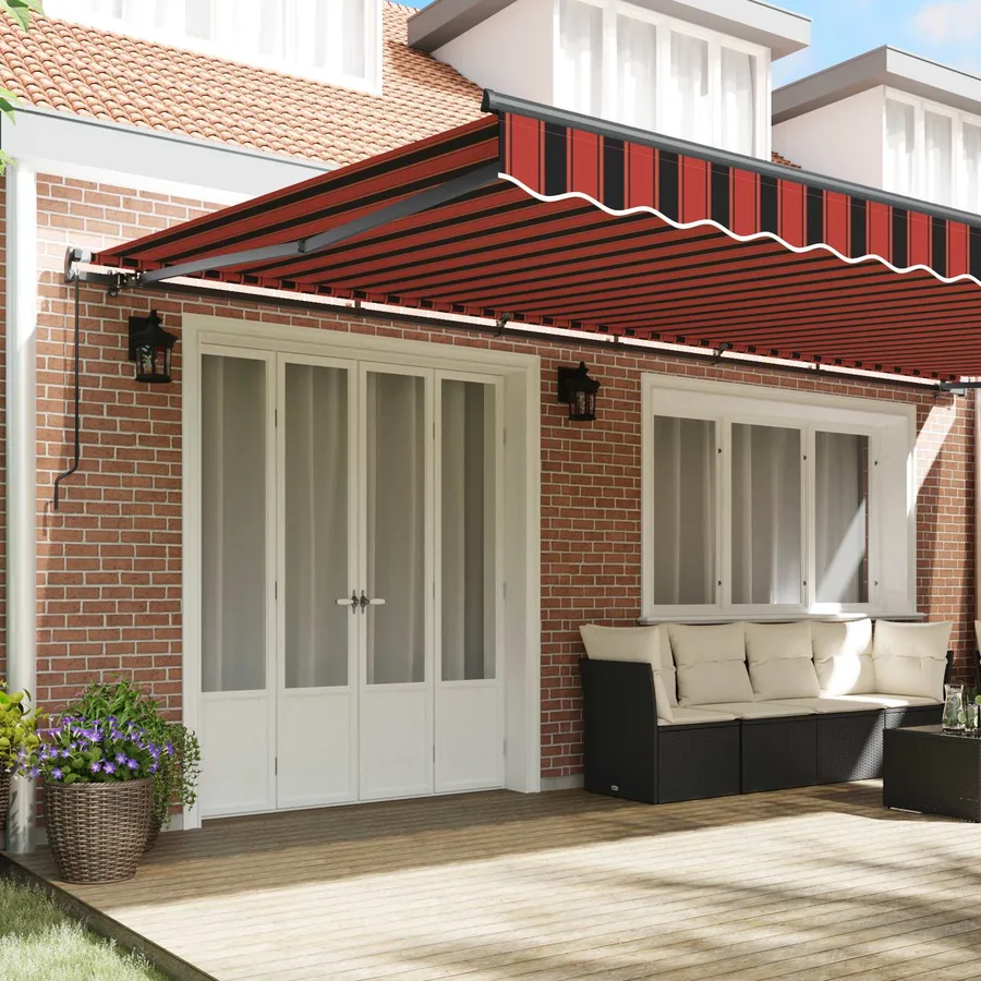 Auvent rétractable orange et marron 600 × 350 cm - 3