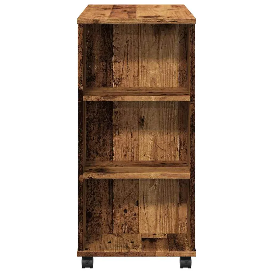 Armoire à roulettes vieux bois 60x35x75 cm bois d'ingénierie - 6