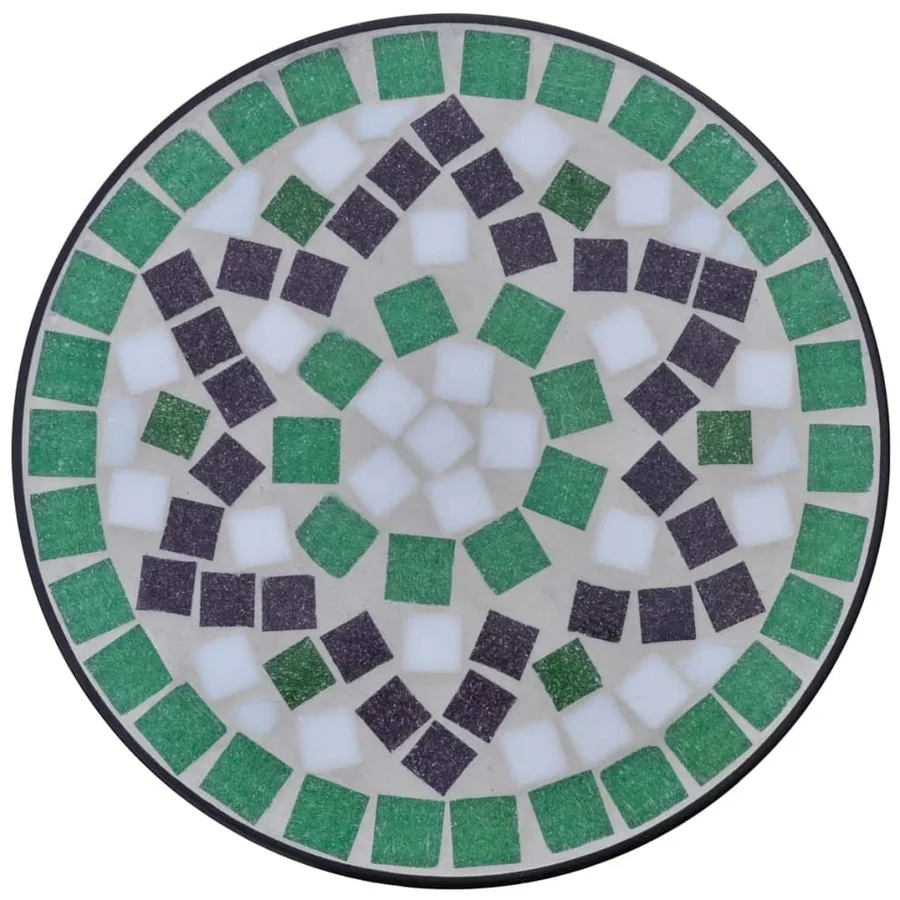 Table d'appoint Mosaïque Vert et blanc - 3