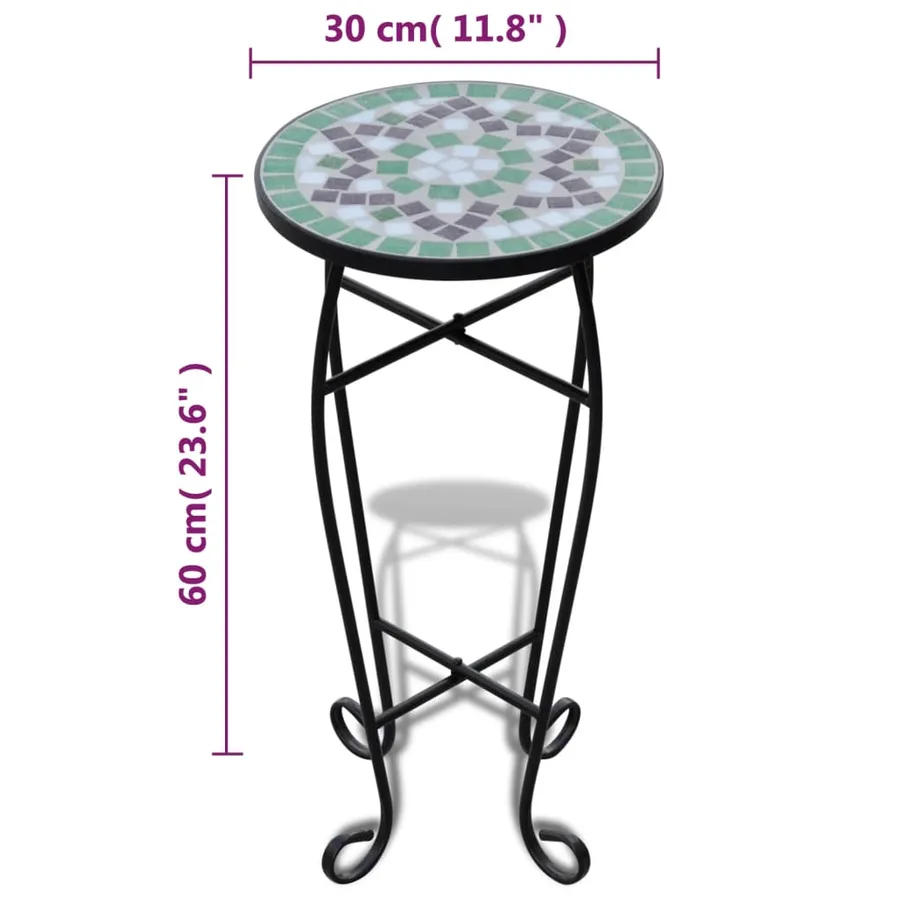 Table d'appoint Mosaïque Vert et blanc - 5
