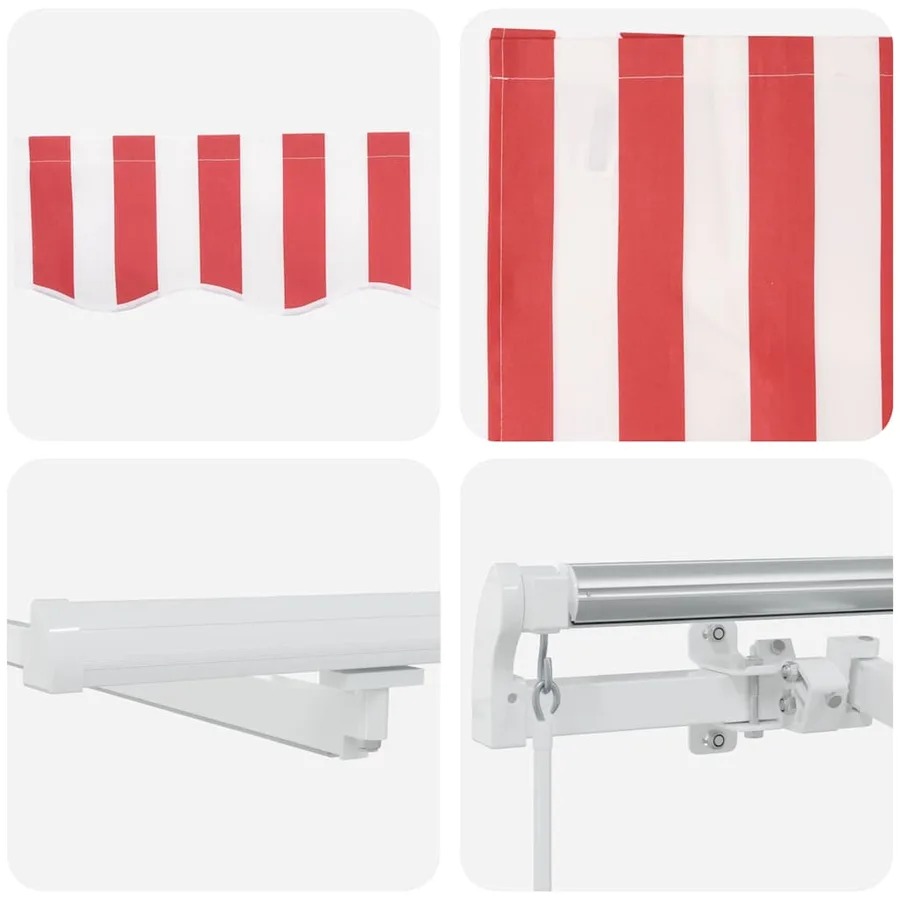 Auvent rétractable Rouge et Blanc 600 × 350 cm - 11
