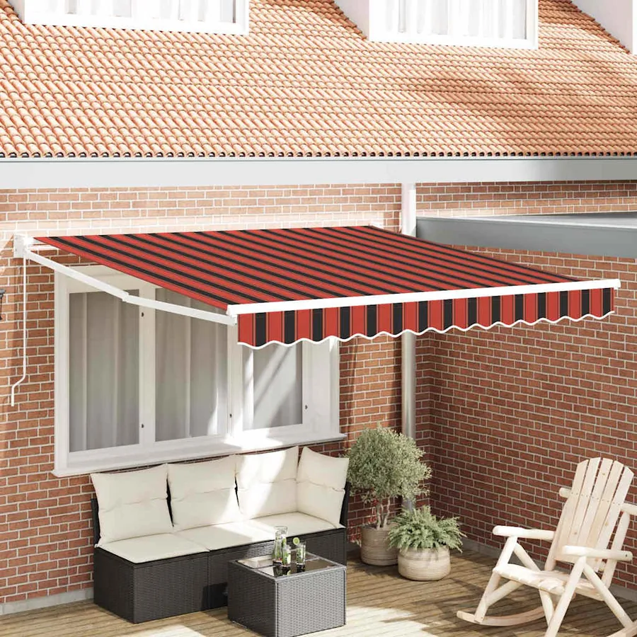 Auvent rétractable Orange et marron 350 x 250 x 165 cm