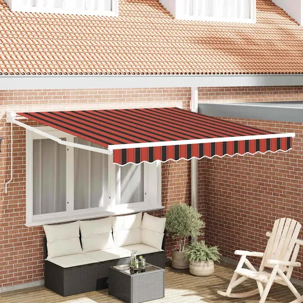 Auvent rétractable Orange et marron 350 x 250 x 165 cm