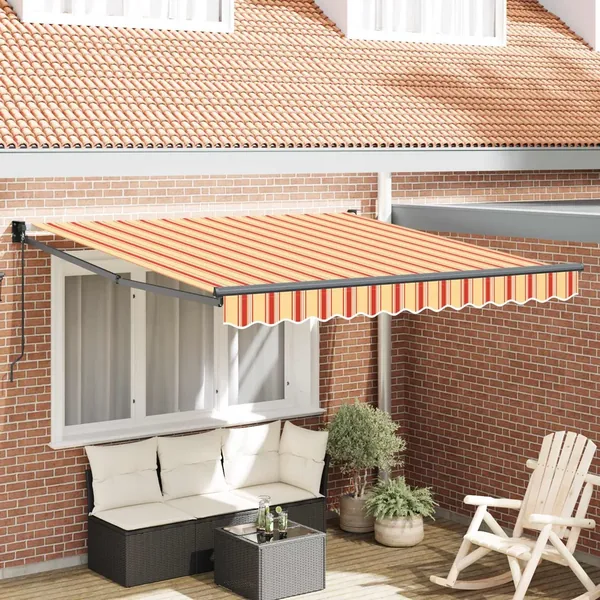 Auvent rétractable Jaune et Orange 350 x 250 x 165 cm