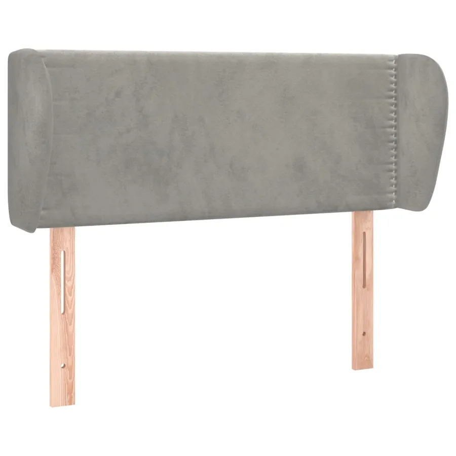 Tête de lit avec oreilles Gris clair 93x23x78/88 cm Velours - 2
