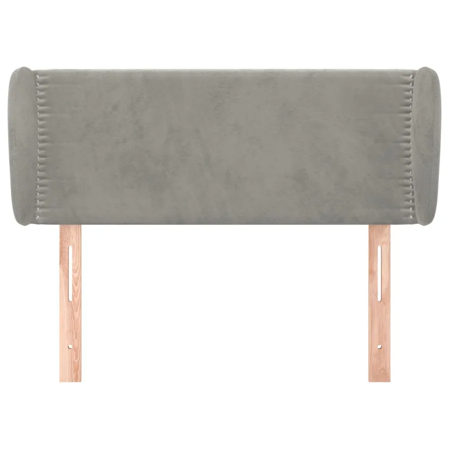 Tête de lit avec oreilles Gris clair 93x23x78/88 cm Velours - 3